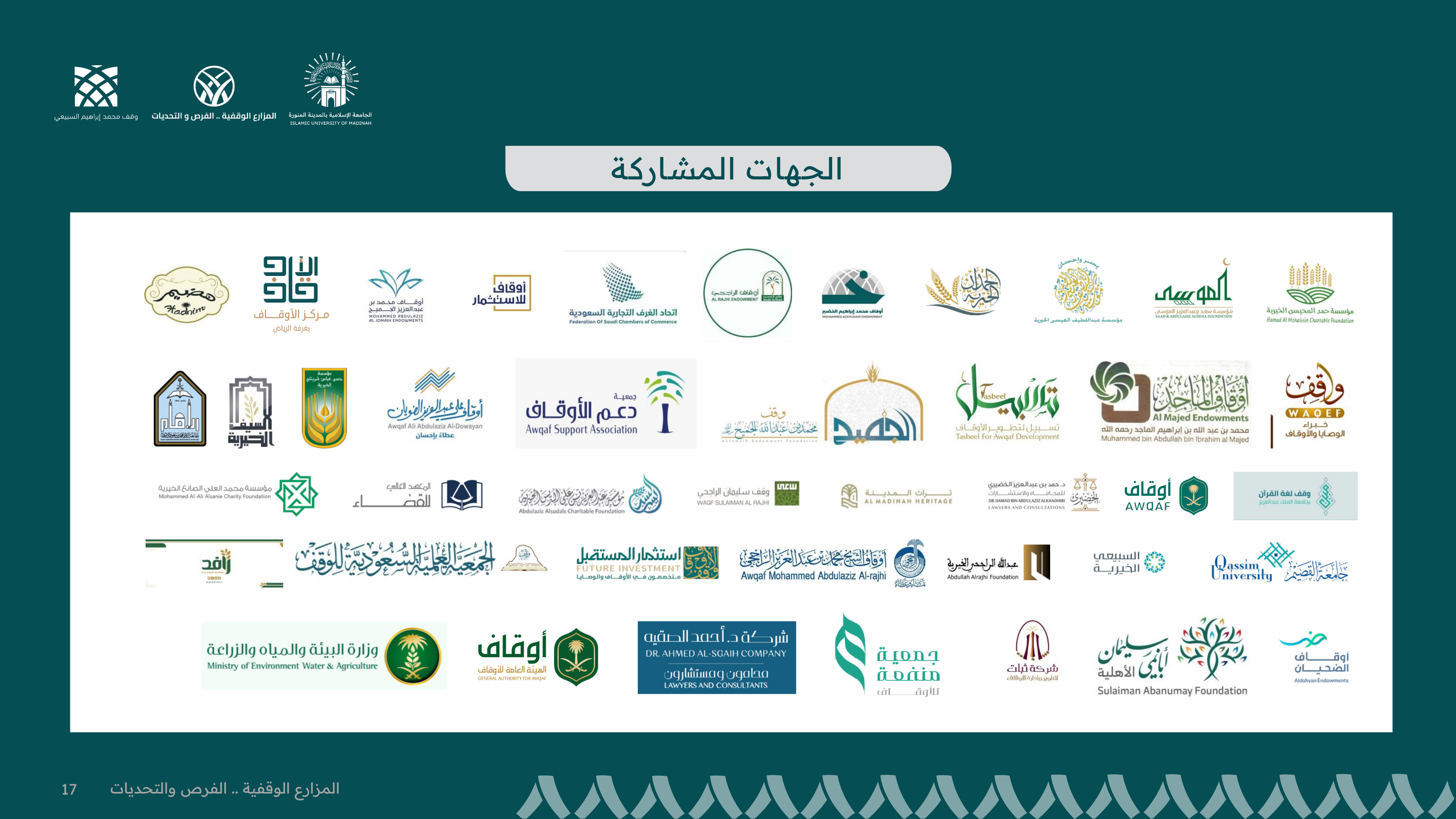 الجهات المشاركة